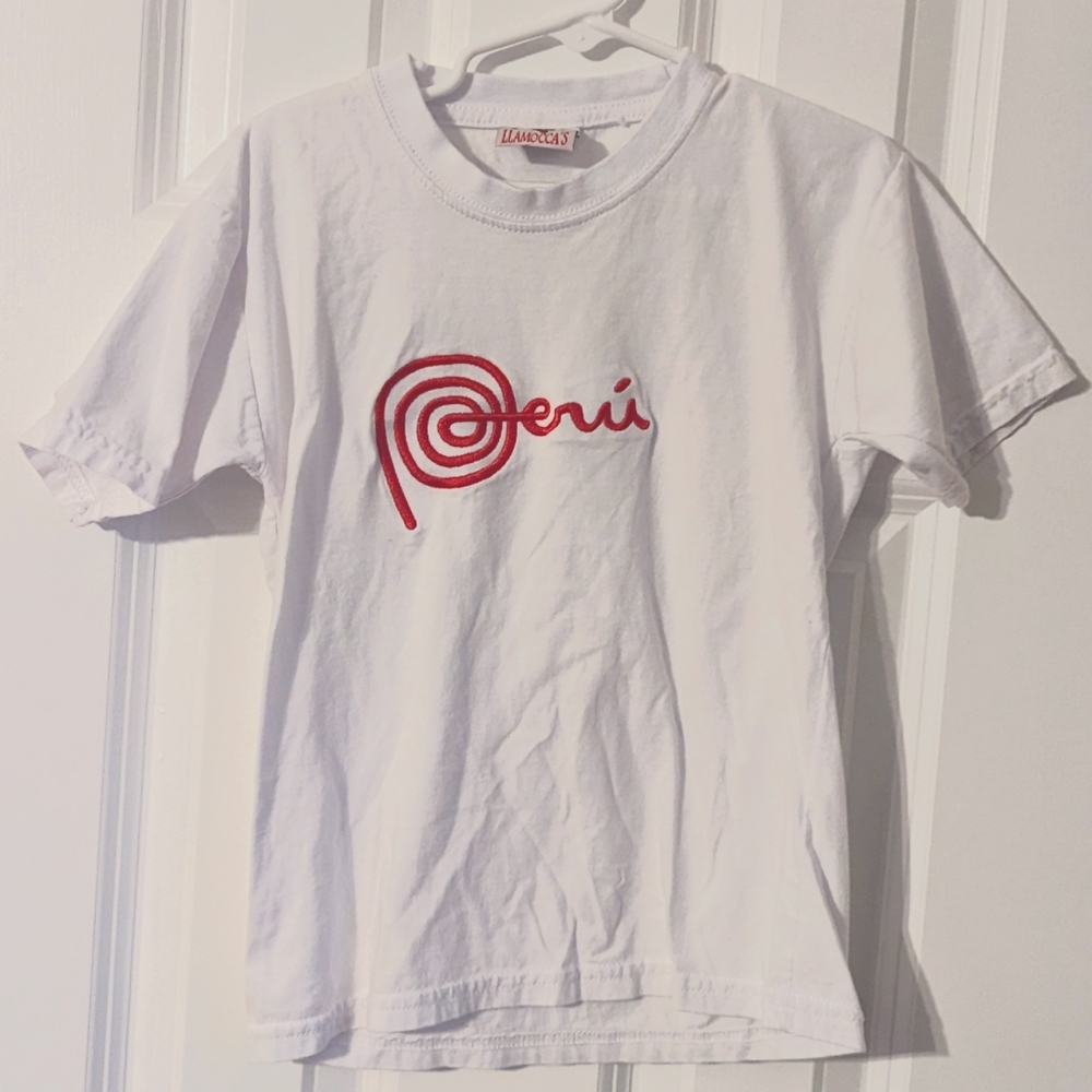 Embroidered Peru Unisex T-shirt Size 4